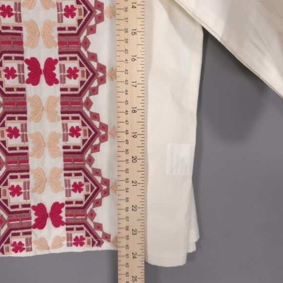 NWT Anthropologie SOLITAIRE LARGE Cream Embroidered Top Hand-Made by Artisans - Picture 6 of 11